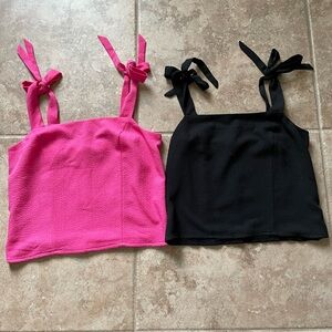 BOGO NWOT Old Navy Tie-Shoulder Cropped Dobby Corset Cami Tops